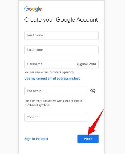 New Email id Create in Gmail