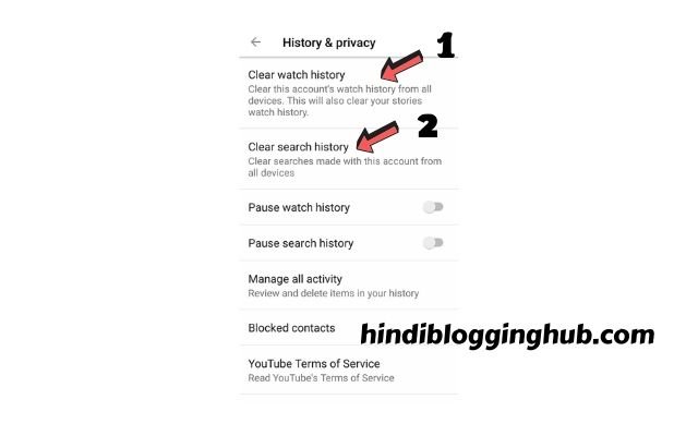 Clear Watch or Search History