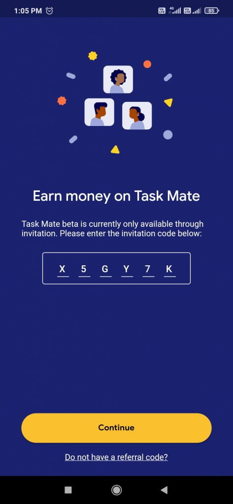 Task mate app referral code