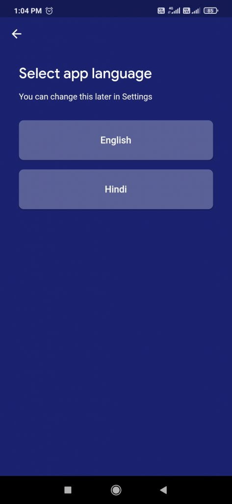 Select App Language