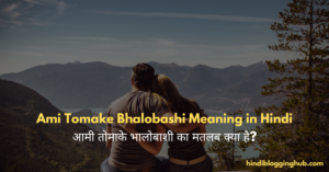 Ami Tomake Bhalobashi Meaning in Hindi