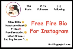 Free Fire Bio For Instagram