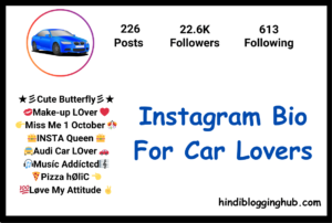 Instagram Bio For Car Lovers