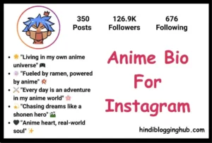 Anime Bio For Instagram