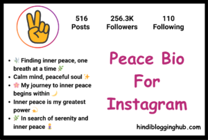 Peace Bio For Instagram
