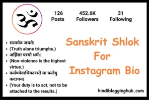 Sanskrit Shlok For Instagram Bio